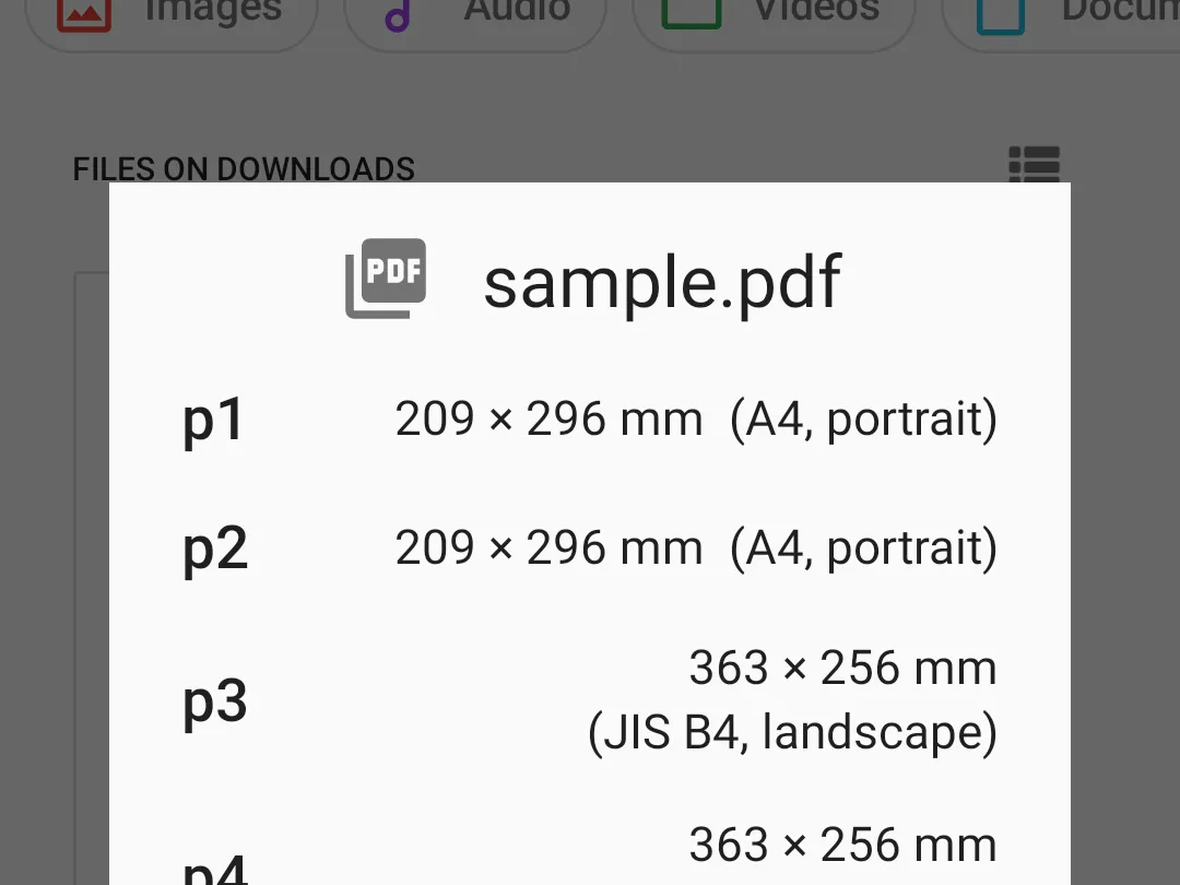 PDFPageSize screenshot